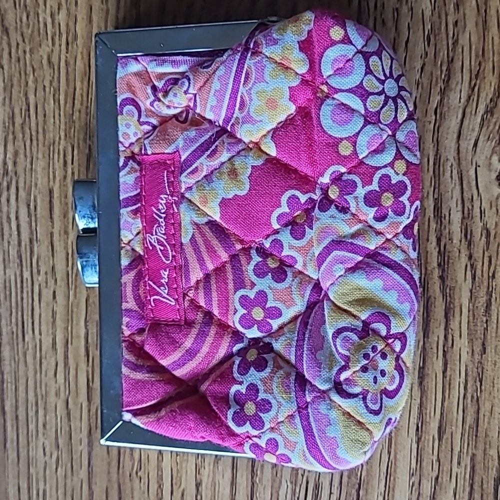Vera Bradley Kisslock Coin Purse in Raspberry Fizz